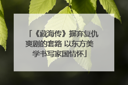 《藏海传》摒弃复仇爽剧的套路 以东方美学书写家国情怀