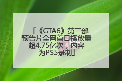 《GTA6》第二部预告片全网首日播放量超4.75亿次，内容为PS5录制