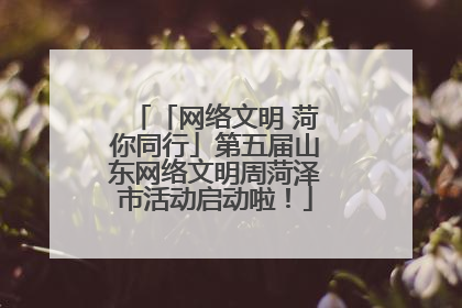 「网络文明 菏你同行」第五届山东网络文明周菏泽市活动启动啦！