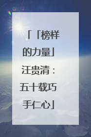 「榜样的力量」汪贵清：五十载巧手仁心