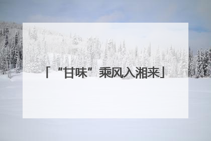 “甘味”乘风入湘来