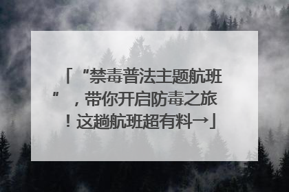 “禁毒普法主题航班”，带你开启防毒之旅！这趟航班超有料→