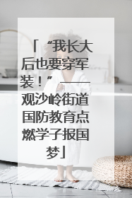 “我长大后也要穿军装！”——观沙岭街道国防教育点燃学子报国梦