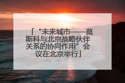 “未来城市——莫斯科与北京战略伙伴关系的协同作用”会议在北京举行