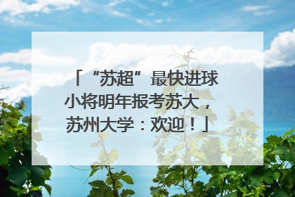 “苏超”最快进球小将明年报考苏大，苏州大学：欢迎！