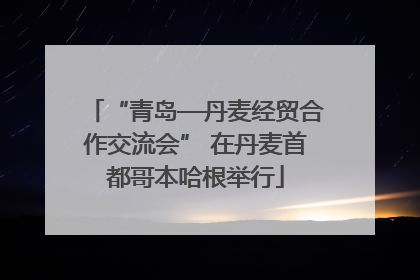 “青岛—丹麦经贸合作交流会” 在丹麦首都哥本哈根举行
