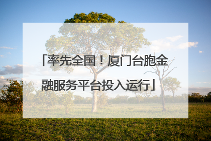 率先全国！厦门台胞金融服务平台投入运行