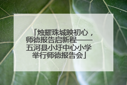 烛耀珠城映初心，师德报告启新程——五河县小圩中心小学举行师德报告会