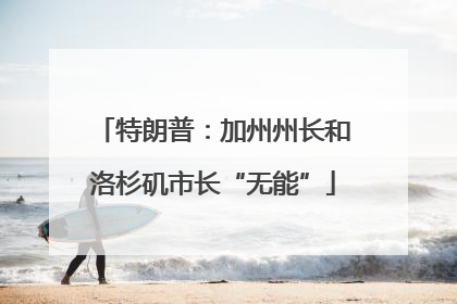 特朗普：加州州长和洛杉矶市长“无能”