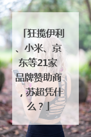 狂揽伊利、小米、京东等21家品牌赞助商，苏超凭什么？