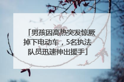 男孩因高热突发惊厥掉下电动车，5名执法队员迅速伸出援手