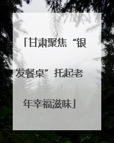 甘肃聚焦“银发餐桌”托起老年幸福滋味