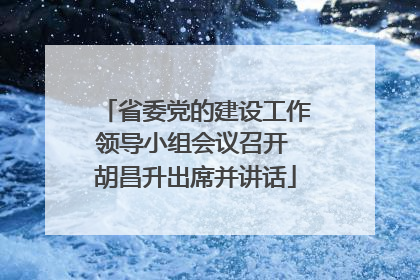 省委党的建设工作领导小组会议召开 胡昌升出席并讲话