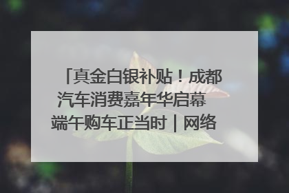 真金白银补贴！成都汽车消费嘉年华启幕 端午购车正当时｜网络中国节·端午