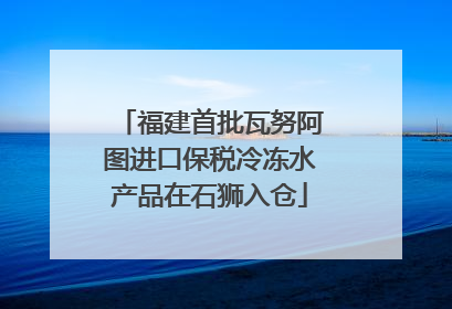 福建首批瓦努阿图进口保税冷冻水产品在石狮入仓