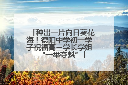 种出一片向日葵花海！德阳中学初一学子祝福高三学长学姐“一举夺魁”