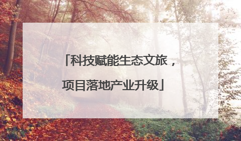 科技赋能生态文旅，项目落地产业升级