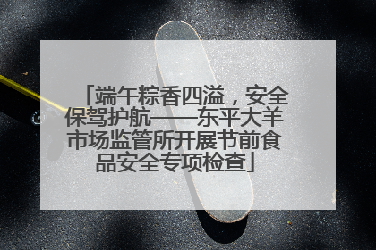 端午粽香四溢，安全保驾护航——东平大羊市场监管所开展节前食品安全专项检查
