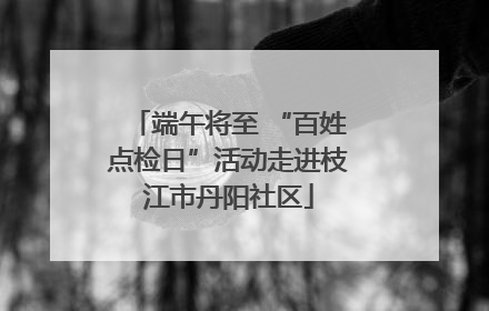 端午将至 “百姓点检日”活动走进枝江市丹阳社区