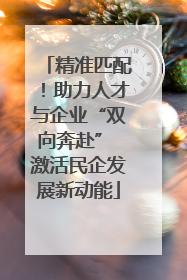精准匹配！助力人才与企业“双向奔赴” 激活民企发展新动能