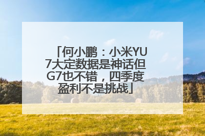 何小鹏：小米YU7大定数据是神话但G7也不错，四季度盈利不是挑战