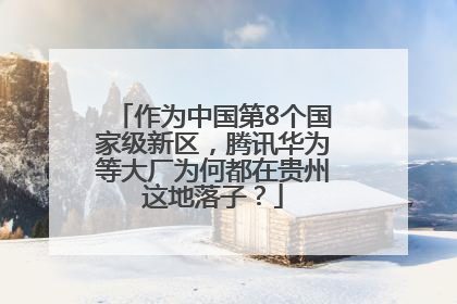 作为中国第8个国家级新区，腾讯华为等大厂为何都在贵州这地落子？