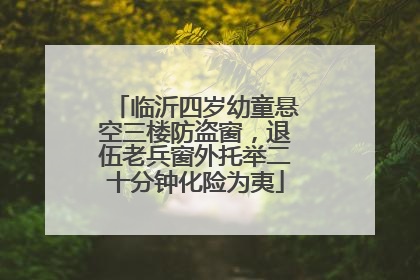 临沂四岁幼童悬空三楼防盗窗，退伍老兵窗外托举二十分钟化险为夷