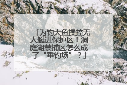 为钓大鱼操控无人艇进保护区！洞庭湖禁捕区怎么成了“垂钓场”？