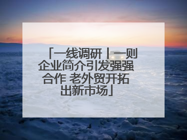 一线调研丨一则企业简介引发强强合作 老外贸开拓出新市场