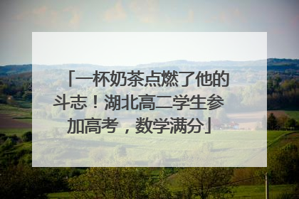 一杯奶茶点燃了他的斗志！湖北高二学生参加高考，数学满分