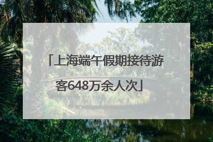 上海端午假期接待游客648万余人次