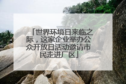 世界环境日来临之际，这家企业举办公众开放日活动邀请市民走进厂区
