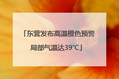 东营发布高温橙色预警 局部气温达39℃
