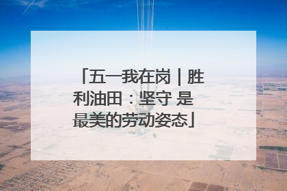 五一我在岗｜胜利油田：坚守 是最美的劳动姿态