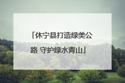 休宁县打造绿美公路 守护绿水青山