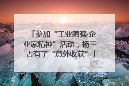 参加“工业图强·企业家精神”活动，杨三占有了“意外收获”