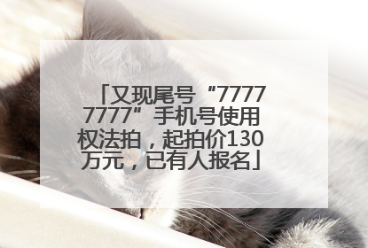 又现尾号“77777777”手机号使用权法拍，起拍价130万元，已有人报名
