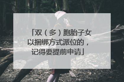 双（多）胞胎子女以捆绑方式派位的，记得要提前申请