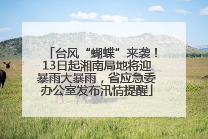 台风“蝴蝶”来袭！13日起湘南局地将迎暴雨大暴雨，省应急委办公室发布汛情提醒