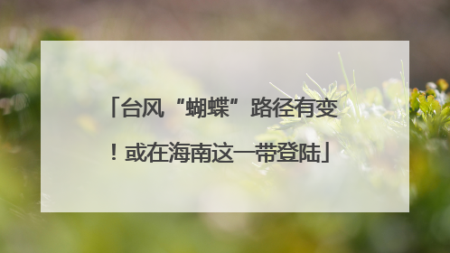 台风“蝴蝶”路径有变！或在海南这一带登陆