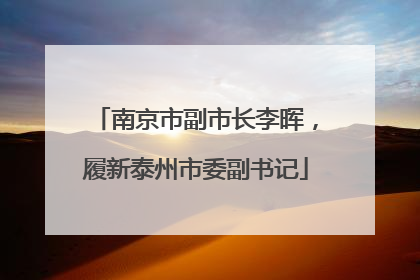 南京市副市长李晖，履新泰州市委副书记
