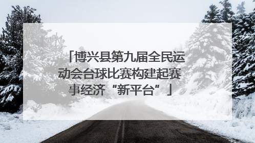 博兴县第九届全民运动会台球比赛构建起赛事经济“新平台”