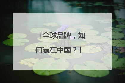 全球品牌，如何赢在中国？