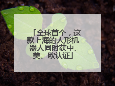 全球首个，这款上海的人形机器人同时获中、美、欧认证