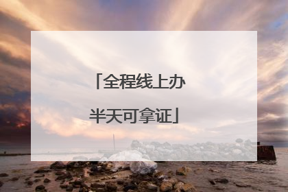 全程线上办 半天可拿证