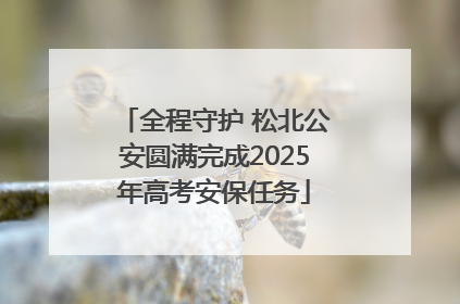 全程守护 松北公安圆满完成2025年高考安保任务