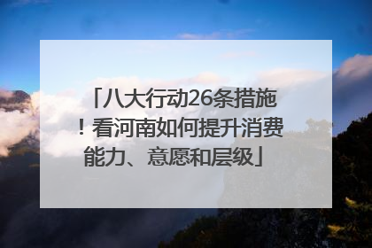 八大行动26条措施！看河南如何提升消费能力、意愿和层级