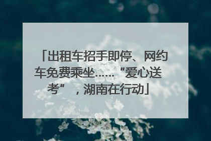 出租车招手即停、网约车免费乘坐……“爱心送考”，湖南在行动