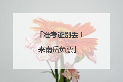 准考证别丢！来南岳免票