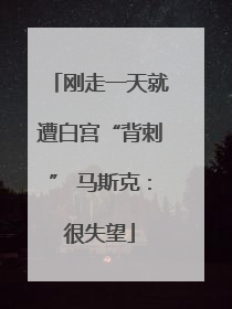 刚走一天就遭白宫“背刺” 马斯克：很失望